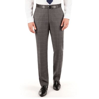 J by Jasper Conran J by Jasper Conran Grey check plain front tailored fit occasions suit trouser